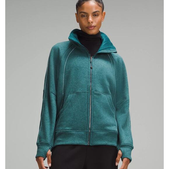 Lululemon Scuba Oversized Funnel Neck Zip Up Plush Green XS/S - Picture 1 of 9